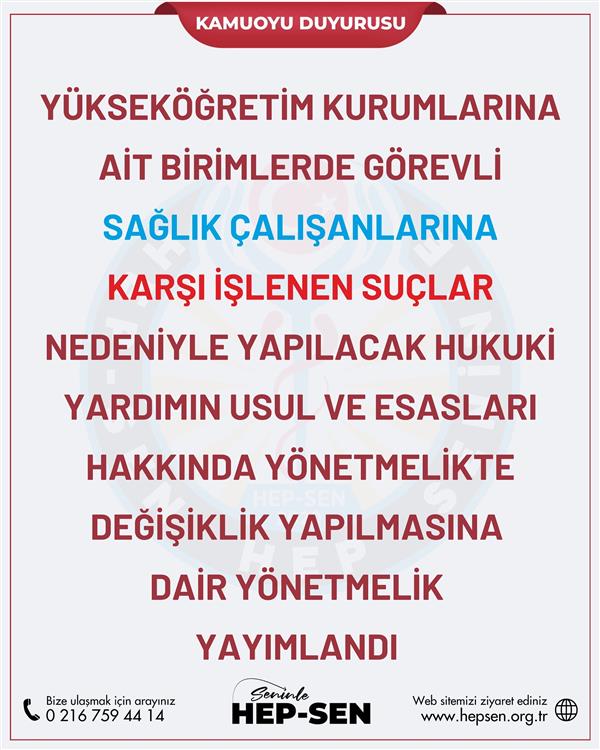 Üniversite Sağlık Birimlerinde Görevli Tüm Personellere Hukuki Güvence Sağlandı